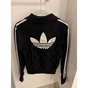 Adidas Black Track Jacket floral lace
